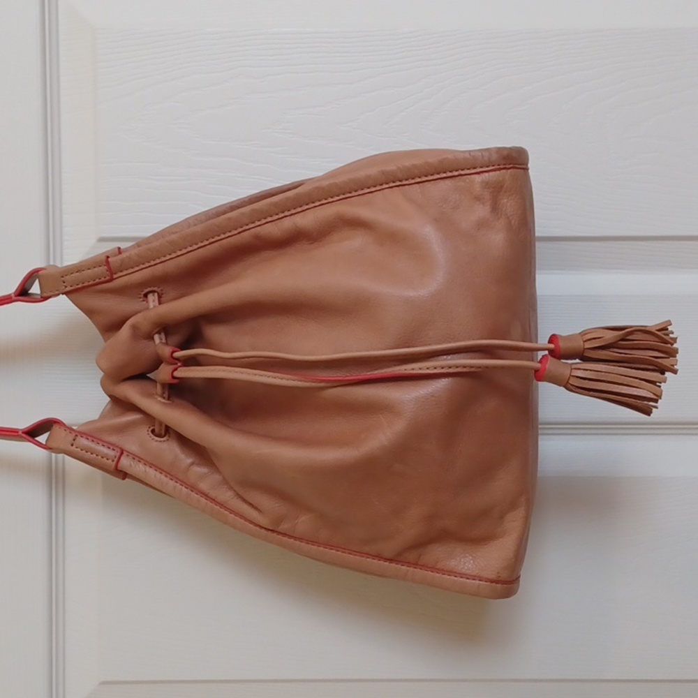 Fossil "Claire" Cow Hide Leather Drawstring Bag - image 2